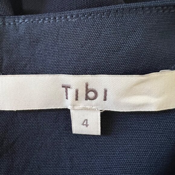 Tibi Womens Blue Shirred Sleeve Shift Dress Removable Belt size 4 - Picture 10 of 13